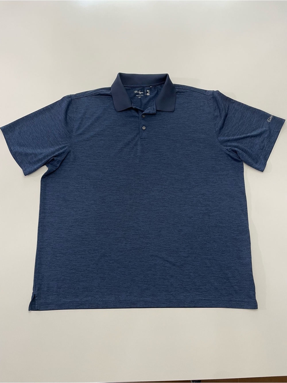 Walter Hagen Performance Golf Polo Navy Black Heather Shirt Mens XXL Gorp Office